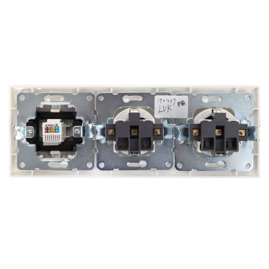 Aigostar - Tomada Ethernet e 2x tomadas SCHUKO com moldura branca