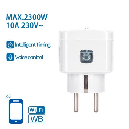 Aigostar - Tomada inteligente E 2300W Wi-Fi Tuya
