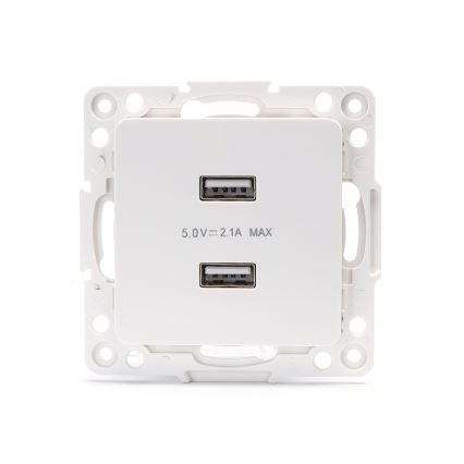 Aigostar - tomada USB sem moldura 2x USB-A branca