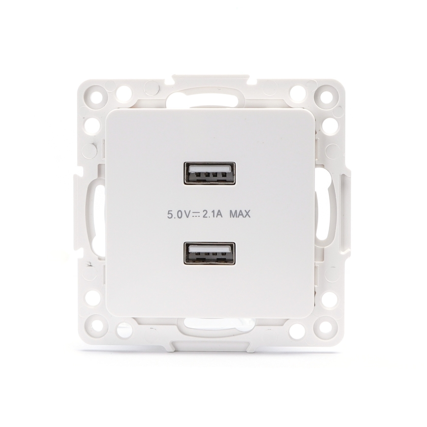 Aigostar - tomada USB sem moldura 2x USB-A branca