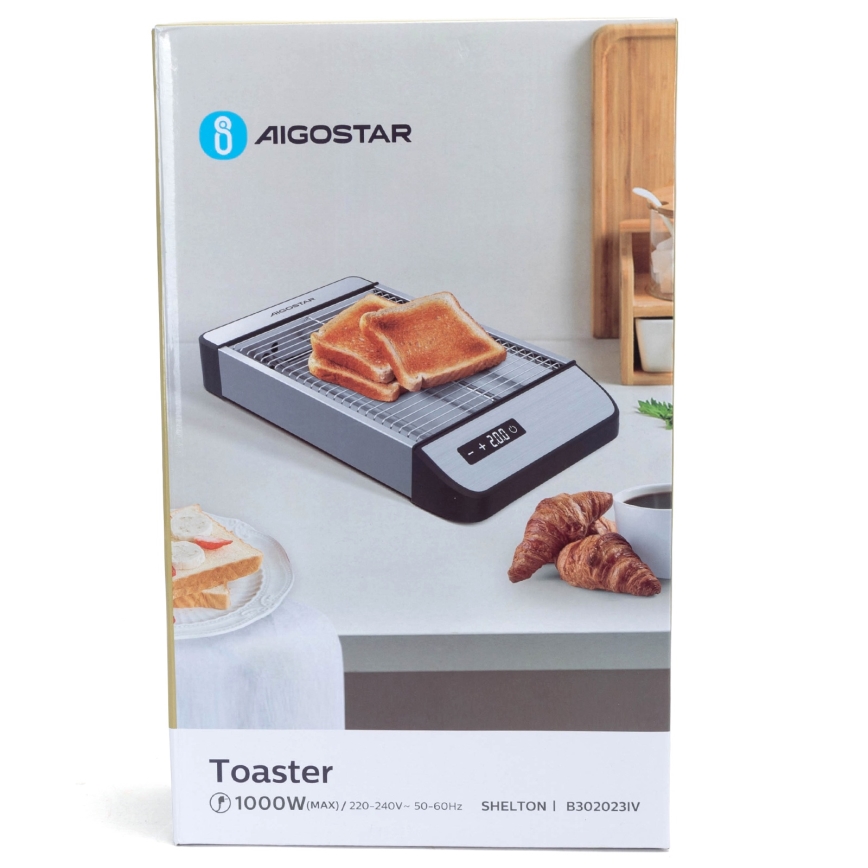 Aigostar - Torradeira 840-1000W/230V cromado mate