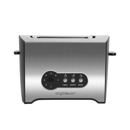 Aigostar - Torradeira com 2 espaços 900W/230V cromado mate