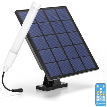 Aigostar - Tubo LED Regulável com Painel Solar LED/3,2V 3000K/4000K/6500K IP65 5000 mAh + comando à distância