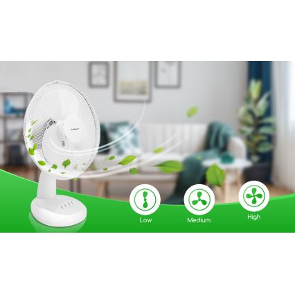 Aigostar - Ventilador de mesa 35W/230V 34 cm branco