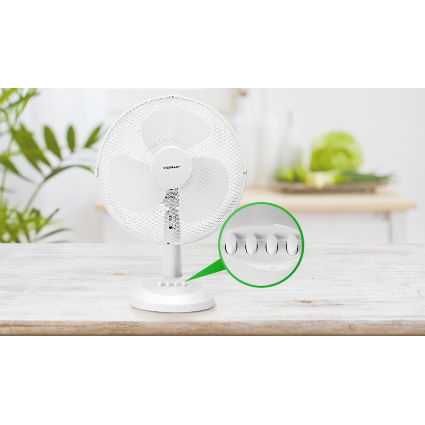 Aigostar - Ventilador de mesa 35W/230V 34 cm branco
