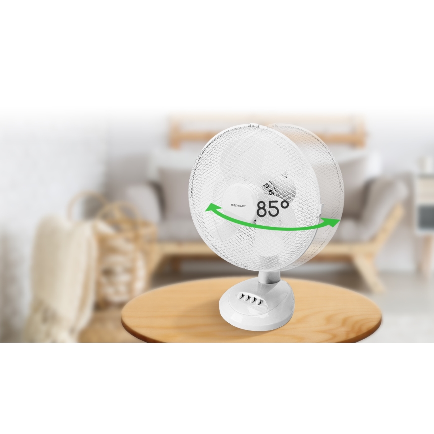 Aigostar - Ventilador de mesa 35W/230V 34 cm branco