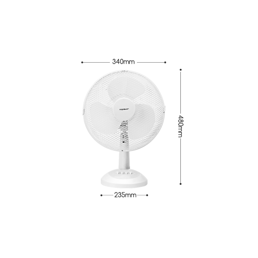 Aigostar - Ventilador de mesa 35W/230V 34 cm branco