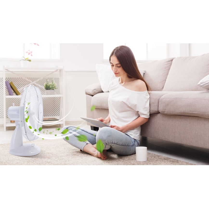 Aigostar - Ventilador de mesa 40W/230V branco