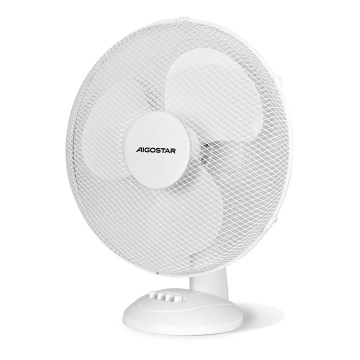 Aigostar - Ventilador de mesa 50W/230V branco