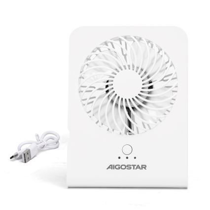 Aigostar - Ventilador de mesa 5W/5V branco