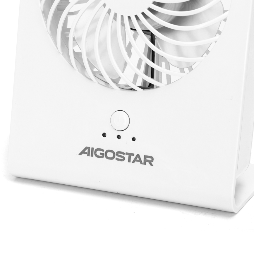 Aigostar - Ventilador de mesa 5W/5V branco