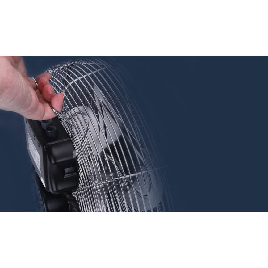 Aigostar - Ventilador de pé 100W/230V Ø 54 cm cromado brilhante