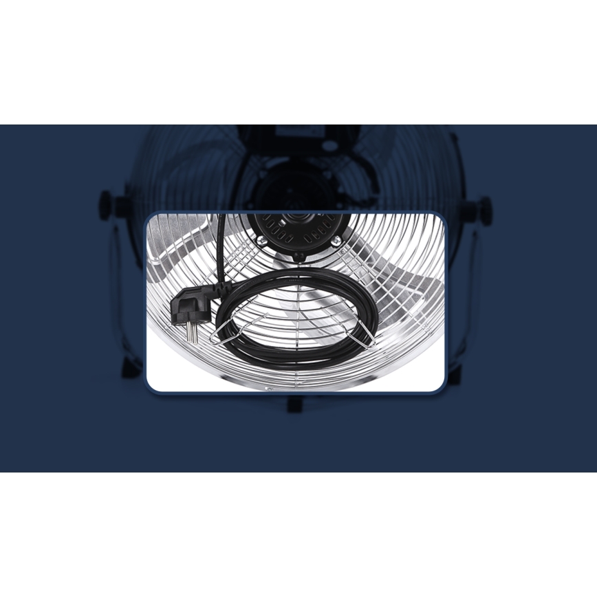 Aigostar - Ventilador de pé 100W/230V Ø 54 cm cromado brilhante