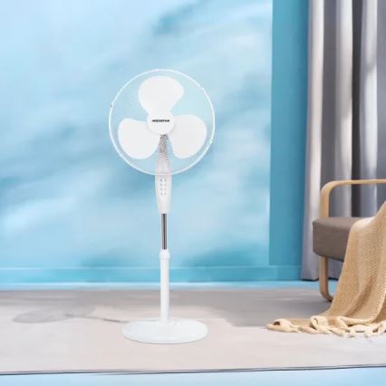 Aigostar - Ventilador de pé 40W/230V 123 cm branco