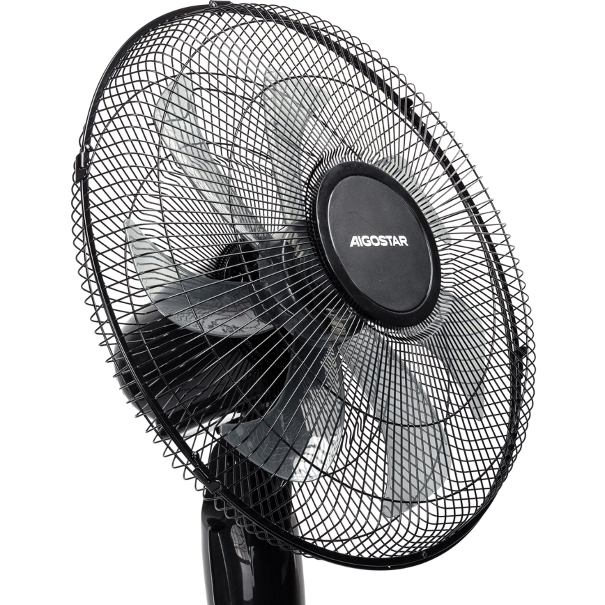 Aigostar - Ventoinha de pé 50W/230V 130 cm preta + comando remoto