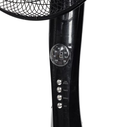 Aigostar - Ventoinha de pé 50W/230V 130 cm preta + comando remoto