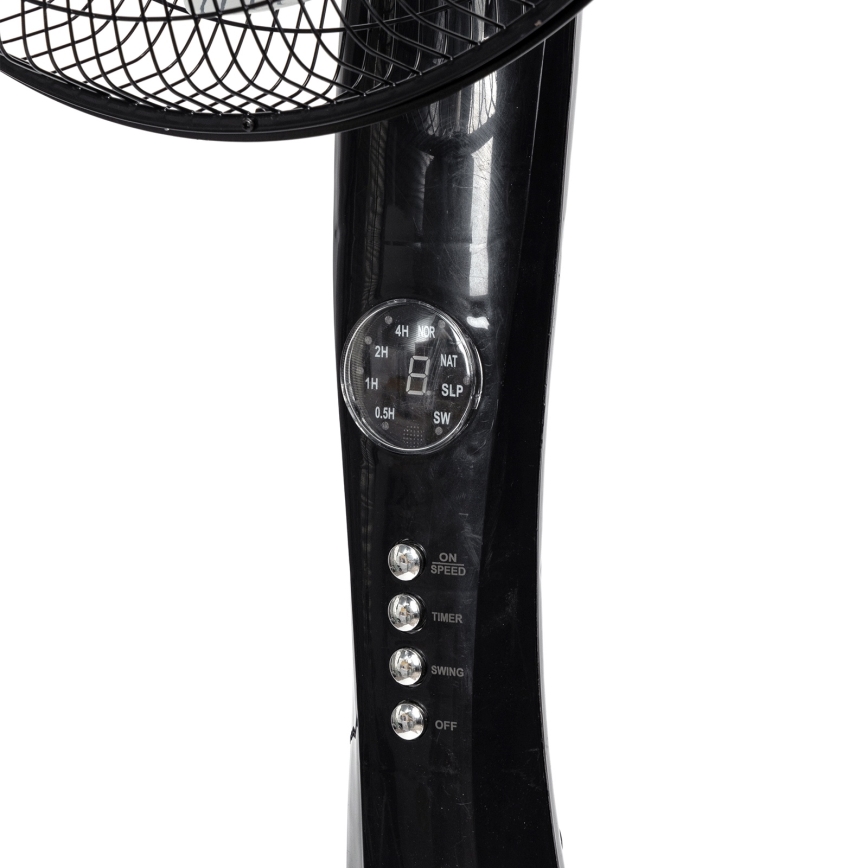 Aigostar - Ventoinha de pé 50W/230V 130 cm preta + comando remoto