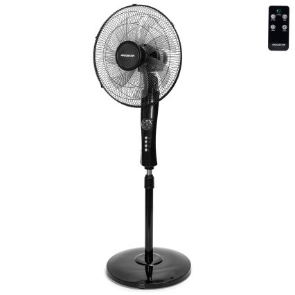 Aigostar - Ventoinha de pé 50W/230V 130 cm preta + comando remoto
