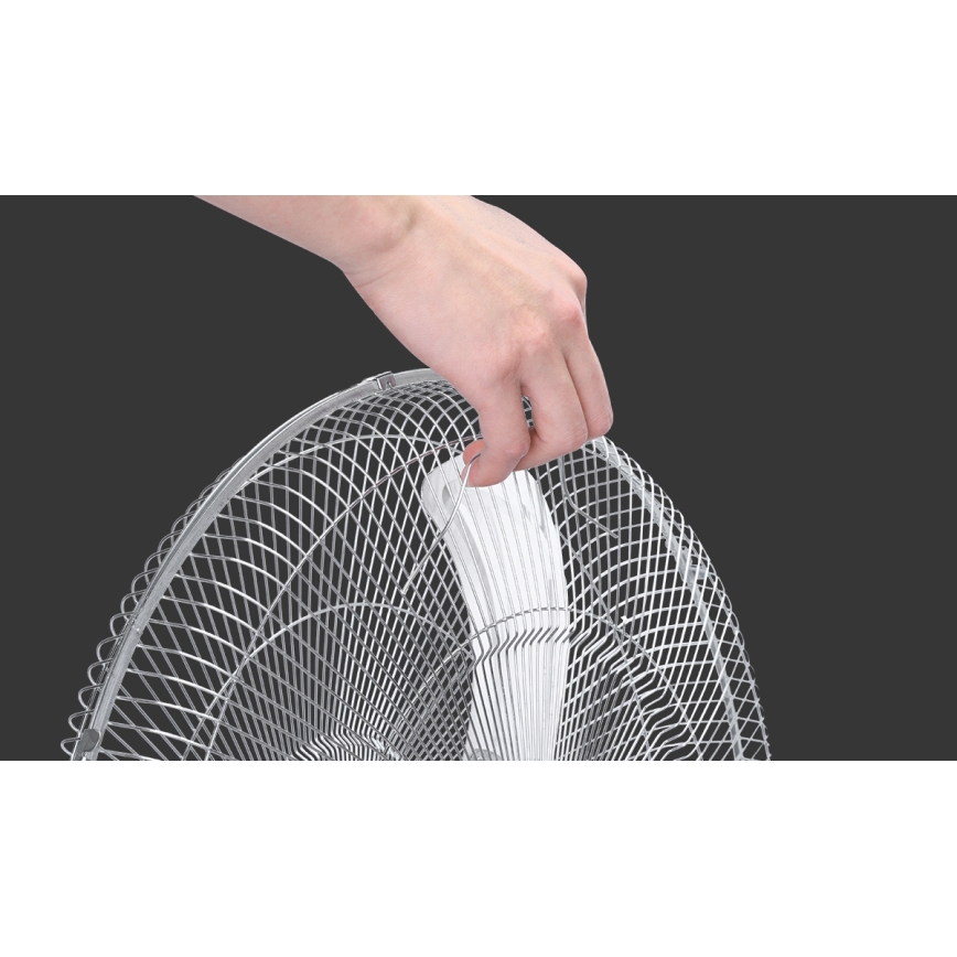 Aigostar - Ventilador de pé 50W/230V Ø 50 cm cromado/preto