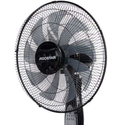 Aigostar - Ventilador de pé 55W/230V 130 cm preto + controlo remoto