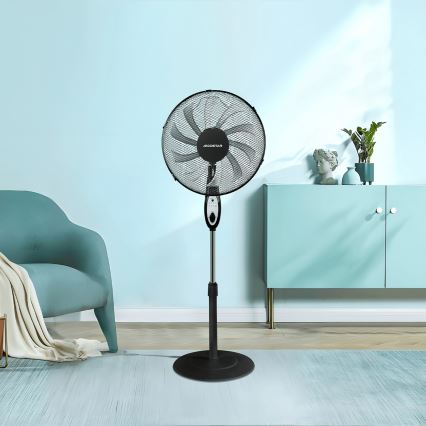 Aigostar - Ventilador de pé 55W/230V 130 cm preto + controlo remoto