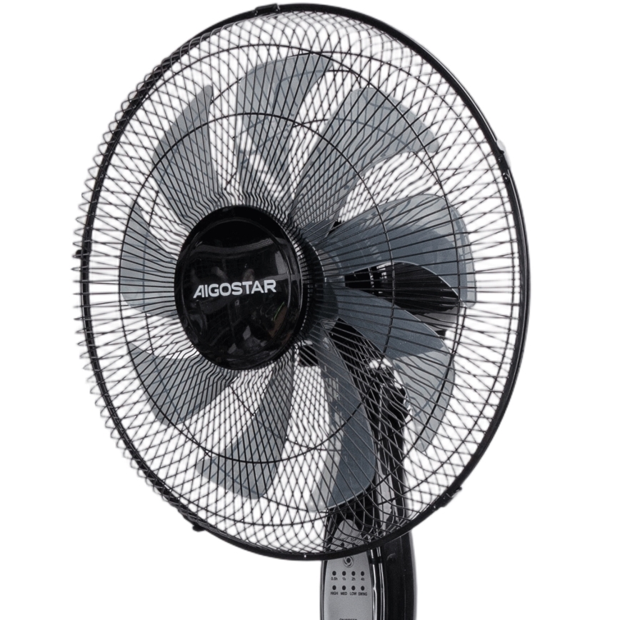 Aigostar - Ventilador de pé 60W/230V 130 cm preto + controlo remoto