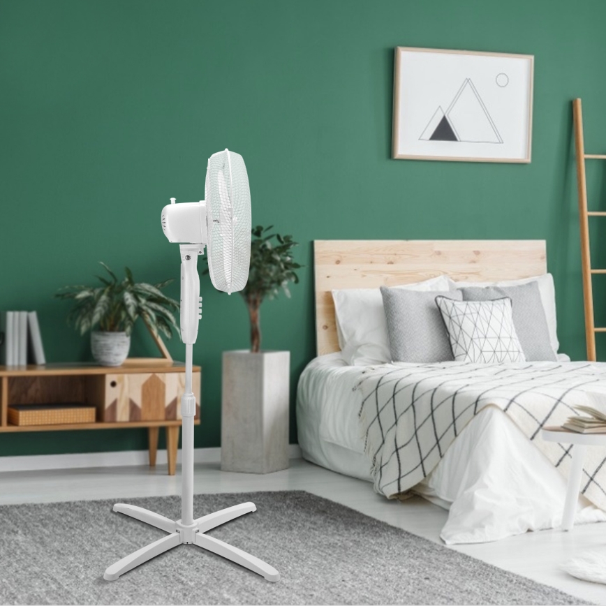 Aigostar - Ventilador de pedestal 45W/230V 120 cm branco