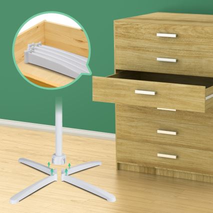 Aigostar - Ventilador de pedestal 45W/230V 120 cm branco