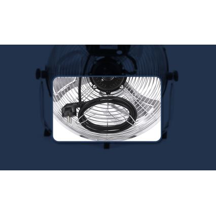 Aigostar - Ventilador de chão 100W/230V cromo brilhante