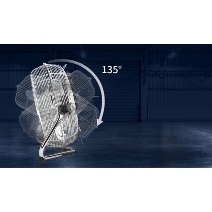 Aigostar - Ventilador de chão 100W/230V cromo brilhante
