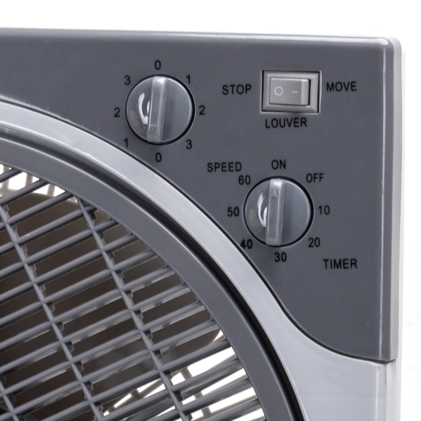 Aigostar - Ventilador de chão 35W/230V diâmetro 30 cm branco/cinza