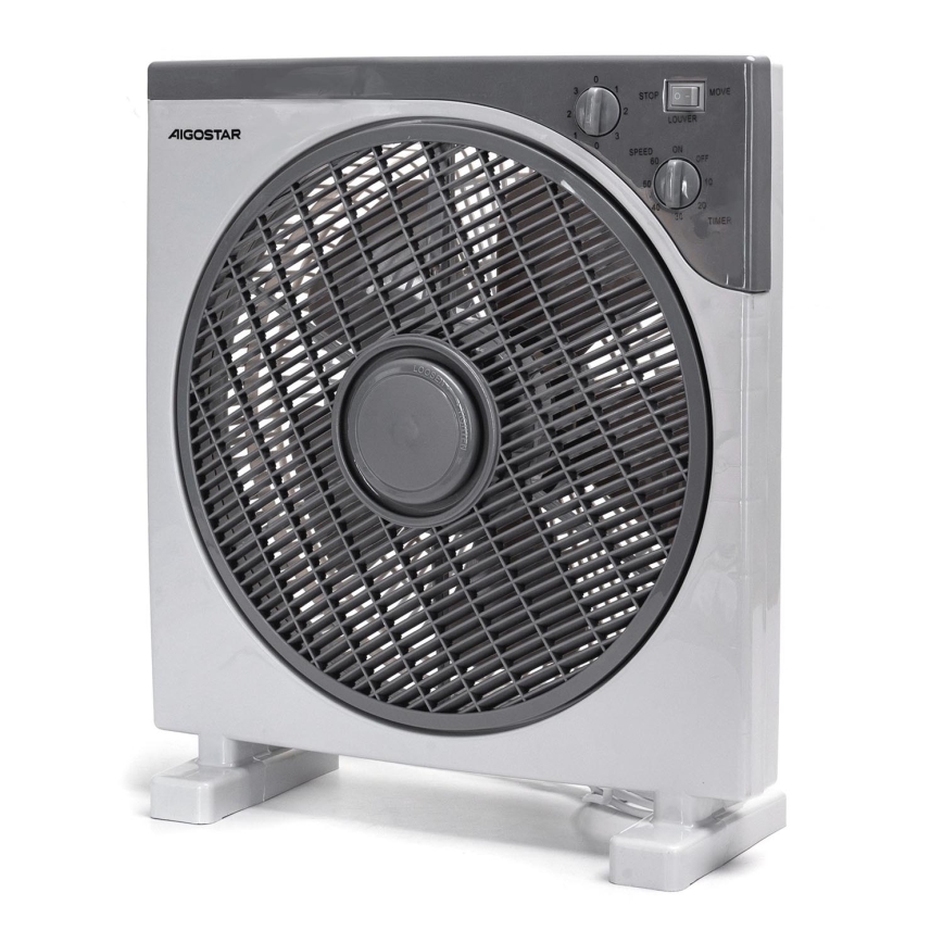 Aigostar - Ventilador de chão 35W/230V diâmetro 30 cm branco/cinza