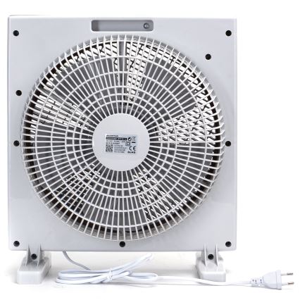 Aigostar - Ventilador de chão 35W/230V diâmetro 30 cm branco/cinza