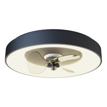 Aigostar - Ventilador de teto LED dimerizável LED/40W/230V 2700-6500K 48 cm + comando à distância preto