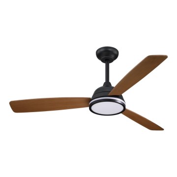 Aigostar - Ventilador de teto LED regulável LED/20W/230V 2700-6500K 132cm marrom + controlo remoto