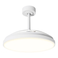 Aigostar - Ventilador de teto LED regulável LED/50W/230V 2700–6500K Ø106 cm branco + comando remoto