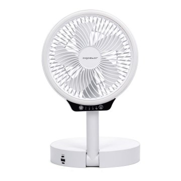 Aigostar - Ventilador dobrável sem fios com LED e porta USB 6,5W/5V 8000 mAh