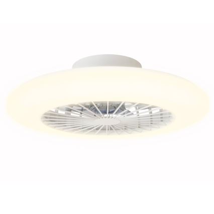 Aigostar - Luminária de teto LED regulável com ventilador LED/40W/230V 2700-6500K diâmetro 48,5 cm branca + controlo remoto