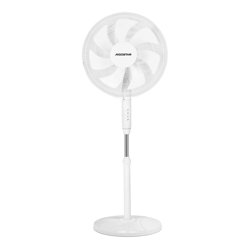 Aigostar - Ventoinha de pé 60W/230V branco