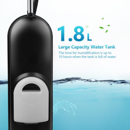 Aigostar - Ventoinha de pé com efeito de névoa 95W/230V preto/cinzento + comando