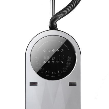 Aigostar - Ventoinha de pé com efeito de névoa 95W/230V preto/cinzento + comando