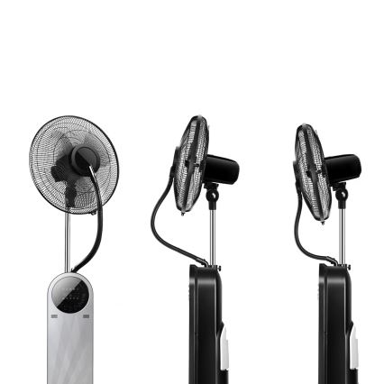 Aigostar - Ventoinha de pé com efeito de névoa 95W/230V preto/cinzento + comando