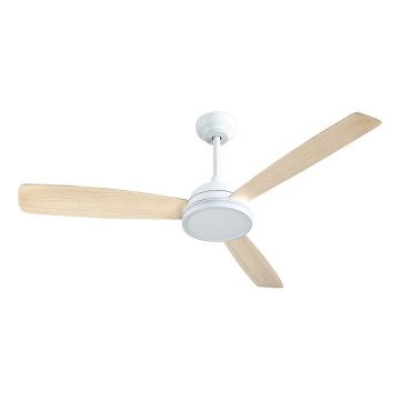 Aigostar - Ventoinha de teto LED com regulação LED/20W/230V 2700-6500K 132cm branco/bege + comando