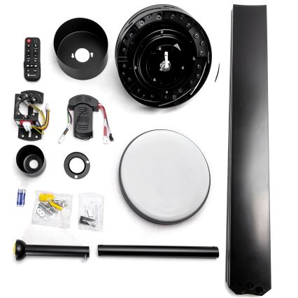 Aigostar - Ventoinha de teto LED com regulação LED/24W/230V 2700-6500K 165cm preto + comando