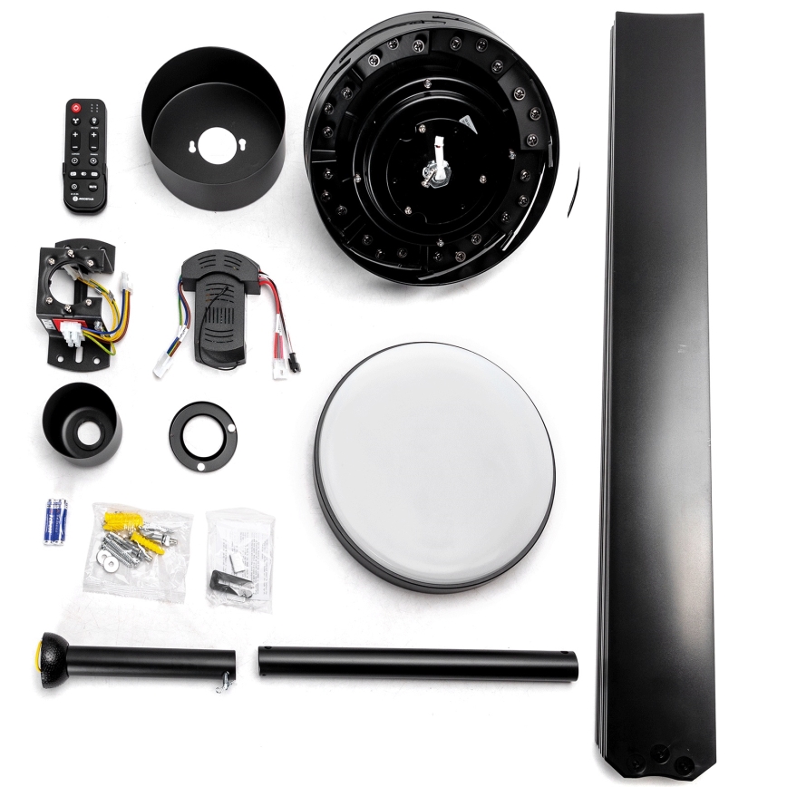 Aigostar - Ventoinha de teto LED com regulação LED/24W/230V 2700-6500K 165cm preto + comando