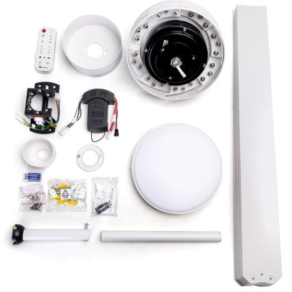 Aigostar - Ventoinha de teto LED com regulação LED/24W/230V 2700-6500K diâmetro 165 cm + comando branco