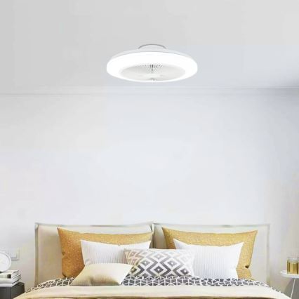 Aigostar - Ventoinha de teto LED com regulação LED/40W/230V 2700-6500K diâmetro 48 cm + comando branco