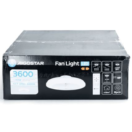 Aigostar - Ventoinha de teto LED com regulação LED/40W/230V 2700-6500K diâmetro 48 cm + comando branco