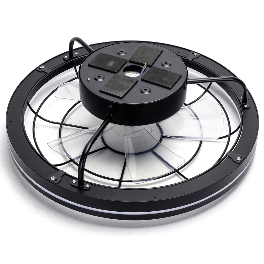 Aigostar - Ventoinha de teto LED com regulação LED/40W/230V 2700-6500K diâmetro 48 cm + comando preto