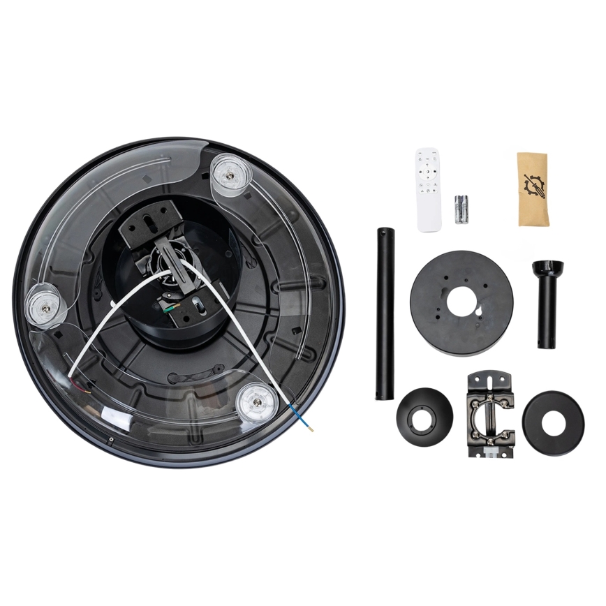 Aigostar - Ventoinha de teto LED com regulação LED/50W/230V 2700-6500K 106cm preto + comando